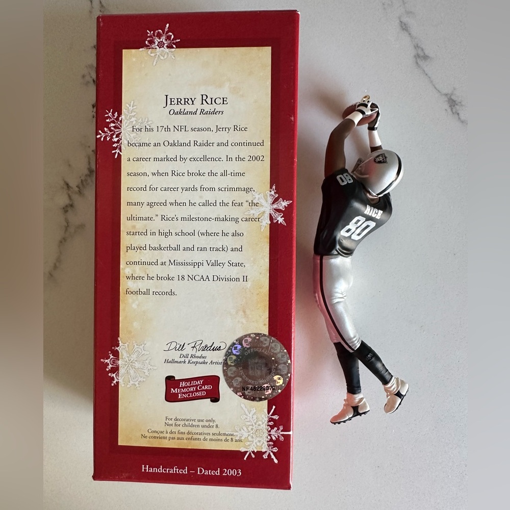 Hallmark 2003 Jerry Rice Football Ornament - Picture 2 of 3